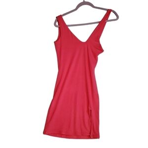 Naked Wardrobe Pink Mini Dress Pullover Lined Straps Women Size Medium‎ NWOT